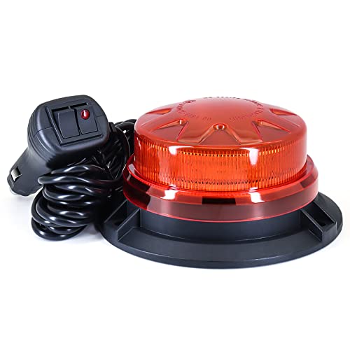 antom gyrophare led Magnetique Orange LED, 12V-24V Jaune LED Avertissement et 3 Meters cordons pour chariot élévateur de véhicule Tracteur de golf UTV Car Bus