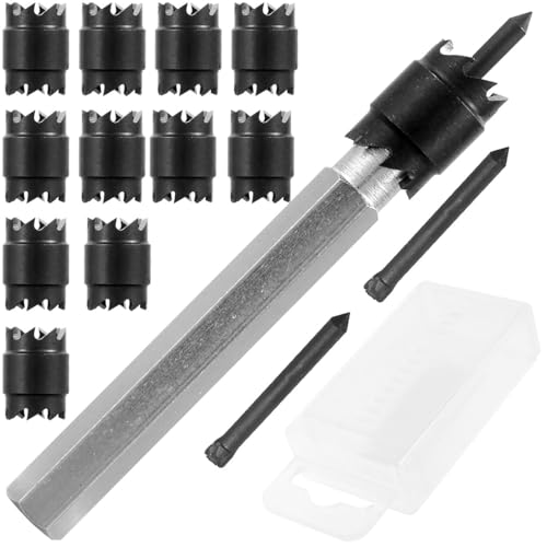VMBQRTI 14-Pack Spot Weld Cutter Sets, Double-Sided 3/8' HSS Spot Weld Drill Bits, Hex Shank Sheet Metal Hole Cutters for Power Drills, Ideal for Spot Welding Removal