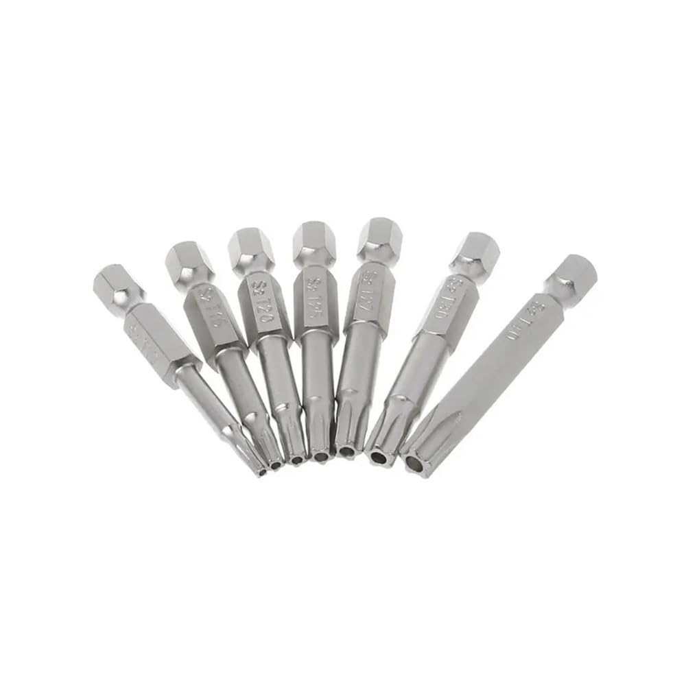 Ruxyoie 7Pcs Five Point Magnetic Bit Set S2 Steel 1/4'' Hex Shank