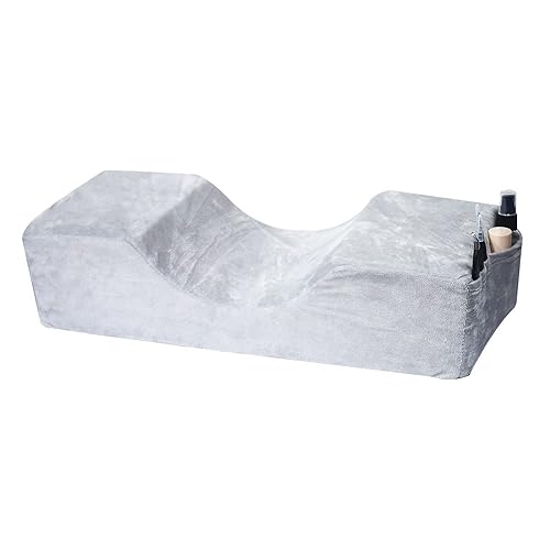 Almohada para el cuello de extensión de pestañas de salón de belleza, cómoda almohada de espuma viscoelástica de terciopelo, para proteger el cuello