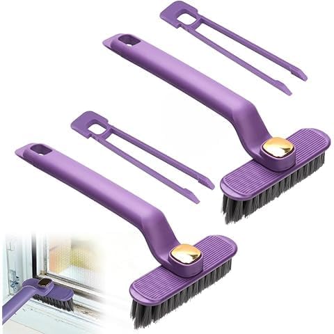 UPLEVELBUCKET 2-Pack Bathroom & Tile Cleaning Brush – Hard Bristle Scrubber for Floor, Grout, Crevices, Corners, Multi-Purpose Rotating Bathroom Cleaner-image-24