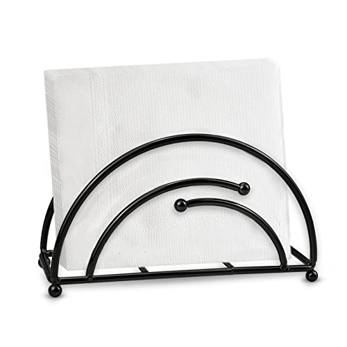 milaosk 1Pcs Serviettenhalter, Serviettenspender Freistehende Serviettenhalter Schwarz Serviettenhalter Kleine Servietten Halbkreis Aus Metall Rutschfeste für Home Kitchen, Restaurant, Hochzeit Party Cover
