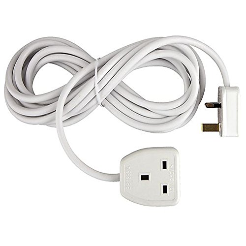 Inverou00ae 1 Way Gang Single Socket Power Mains Extension Lead Cable 5M Metre British Approved 13A Amps - White