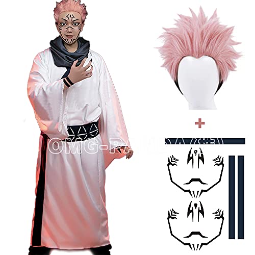 OMG 呪術廻戦 ウィッグ付き 両面宿儺 コスプレ じゅじゅつかいせん コスプレ衣装 男女兼用 学園祭 制服 コミケイベント コスチュム 変装 仮装 プレゼント 祭り 大人 cosplay ハロウィン