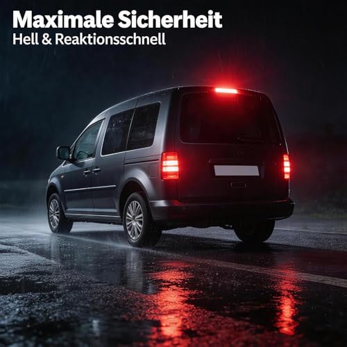 StratoNex LED Dritte Bremsleuchte kompatibel mit VW Caddy III (2004-2015) | Nur für Heckklappe | Ersatz für OE 2K0945087A | Bremslicht mit verdickter Dichtung