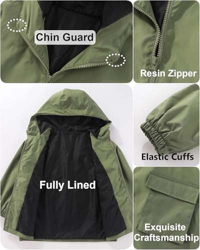 Image of Kids Boys' Windbreaker Jacket, Boys Zip Up Hoodie Coat Transitional Late Spring /Early Fall Jackets for Kids