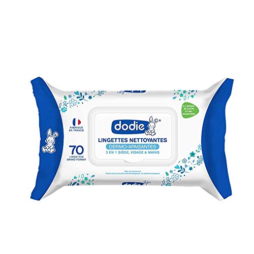 Dodie Toallitas limpiadoras Dermo-Acalantes Suavidad 3 en 1, desde el nacimiento, 70 unidades