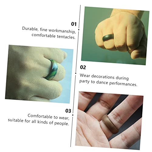 Set de 8 anillos de silicona flexibles para hombre miniatura 3