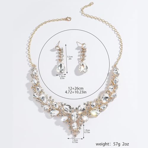 Image of Shining Diva Fashion Stylish Design Fancy Crystal Necklace Jewellery Set for Women | Trendy Celebrity Inspired Jewellery