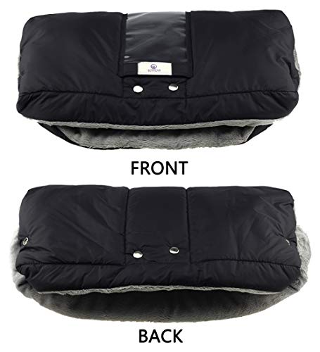 Fleece Stroller Hand Muff, Betiteto Winter Anti-Freeze Gloves For Baby Stroller Jogger Pram Water Resistant Warmer Gift For Parents And Caregivers (Black) #TOP2
