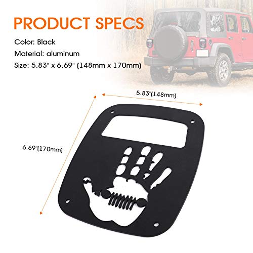 Partol Tail Light Guard Cover For Jeep Wrangler TJ YJ 1987-2006, Exterior Tail Light Guard Protect Shade Hollow Out Rear Tail Light Covers (Palm)