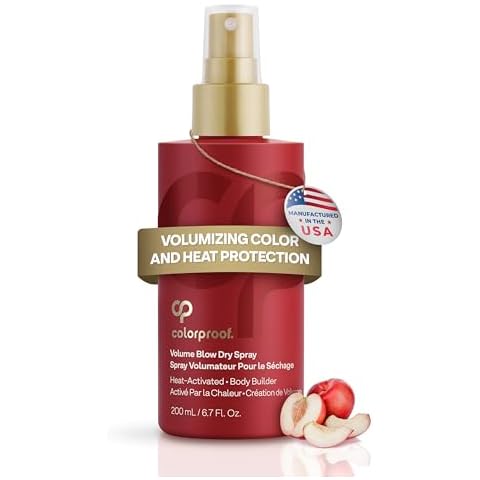 Colorproof Volume Blow Dry Spray Primer 6.7 Fl. Oz. Volumizing Heat Protection Spray for Hair, White Nectarine Scent Cover