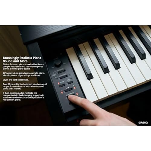 Image of Casio Privia PX-770 - 88-Key Weighted Console Digital Piano | Tri-Sensor II Scaled Hammer Action Keys | AiR Sound Source, 19 Tones, Concert Play, 16W Stereo Speakers, USB-MIDI | Elegant Black Cabinet | 88 Fully Weighted Tri-Sensor Ii Scaled Hammer-Action Keys with Simulated Ebony and Ivory, 19 Built-in Tones and Concert Play