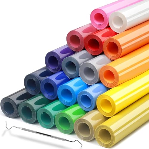 HTV Heat Transfer Vinyl Bundle - 20 Pack 12'' x 100 FT Heat Transfer...