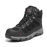 NORTIV 8 Waterproof Steel Toe Boots for Men Slip Resistant Safety Industrial Boots Paladin-Steel,Size 9,Black