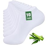 SockWaddles 10 Pairs Bamboo Trainer Socks for Mens Womens and Ladies, Low Cut Ankle Seamless Socks, Moisture-Wicking Short Athletic Socks for Sports, Running, Gym, Casual, White,9-12