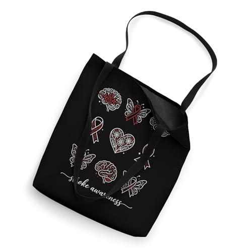 Bolso Tote Brain Heart Butterfly Red Ribbon Stroke Awareness miniatura 2