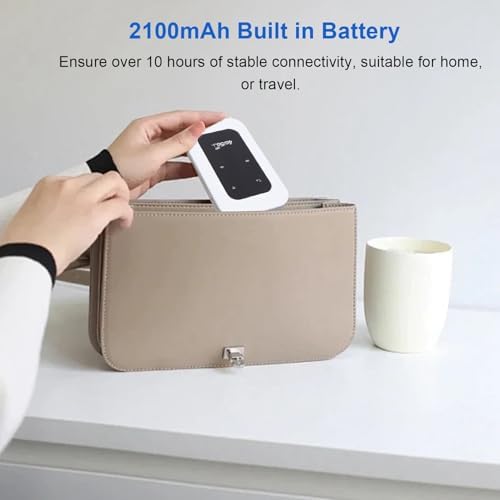 Miniatura 7 de 4G LTE WiFi Hotspot móvil, router WiFi portátil de viaje con ranura para tarjeta SIM, módem USB LTE de alta velocidad de 300 Mbps soporta 10