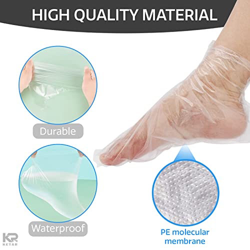 Feet Covers Disposable Moisturizer Socks - 200 Pcs Foot Moisturizing Socks Plastic Socks Pedicure Foot Spa Socks For Women - Feet Wax Paraffin Medicated Socks Wax Feet Care Paraffin Bath Foot Socks #TOP4