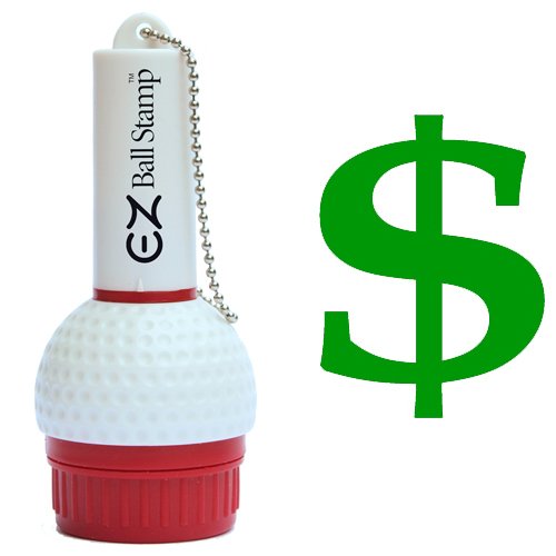 EZ BALL STAMP Golf Ball Stamp/Stamper - Ultra Quick Drying, Smear Free Ink Marker to Personalize Your Ball (Green Dollar) — image 1
