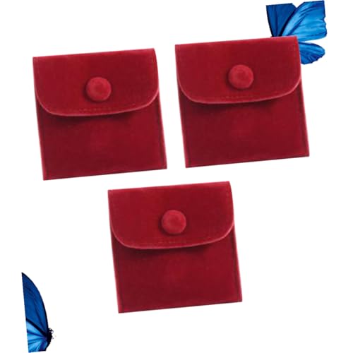 POPETPOP 3個 小ジュエリーポーチ点 ネックレス収納対応 結婚式 旅行用スリッシュ保管袋 女性 女子向け 開閉アクセサリー巾着