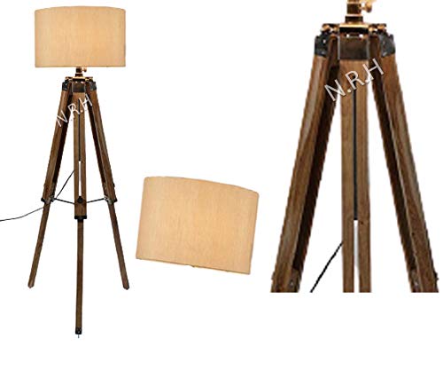 Lampe De Bureau Style Marin - Bois Et Verre - Abat-jour Phare - LED
