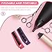 Healeved Folding Comb Travel Size Compact Double Teeth Hair Brush Portable Detangling Styling Tool for Women on-the-Go Hair Care
