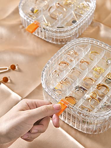 Toshine Jewelry Organizer Tray For Drawer Desk Small Jewelry Storage Box For Women Clear Acrylic Jewelry Box 3-Layer Jewelry Tray Case For Earring Rings Gift For Women Girls (Clear) #TOP1