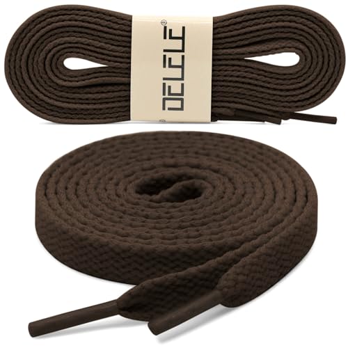 Image of DELELE 2 Pair Super Quality 24 Colors Flat Shoe laces 5 /16 inch Wide Shoelaces for Athletic Running Sneakers Shoes Boot Strings