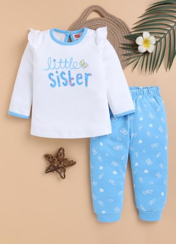 Image of LuvLap Baby Girls Regular Fit 100% Cotton Half Sleeves Girls Top CoSet Pack of 3