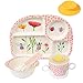 shopwithgreen 7Pcs/Set Bamboo Kids Dinnerware Set - Children Dishes - Food Plate Bowl Cup Spoon Fork Set Dishware, Cartoon Tableware, Dishwasher Safe Kids Healthy Mealtime, BPA Free