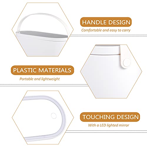 Trousse de rangement pour cosmétiques Mikinona avec miroir LED intégré - 7