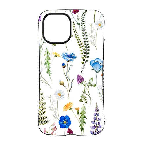 iFace mall 花柄 iPhone 11 Pro 互換品 ケース アイフォン11プロ カバー アイフェイス モール TPU フラワー かわいい 軽量 薄型 耐衝撃 耐摩擦 (iPhone 11 Pro, 小花柄ブルー)