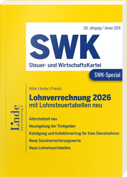SWK-Spezial Lohnverrechnung 2026: mit Lohnsteuertabellen neu