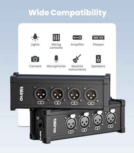 Tisino DMX512-NS-4PORT-M-F Xlr Splitter 4-Channel Multi Network To Xlr Cable Breakout thumb #2