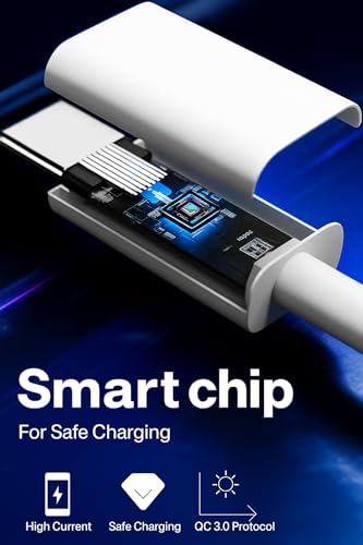 Image of Hoerrye 80W SuperVooc /Dart USB to Type C Fast Charging Cable for Realme 12 /11 Pro Plus /11 Pro /Narzo 60 Pro /60 /10 Pro Plus /10 Pro /9 Pro /Narzo 50 Pro /50 /9 PRO /Gt 6 & Other 80 watt Type-C Devices, White