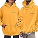 Men's And Women's Valentine's Day Fashion Print Loose Hoodie（U） Ladies Fall Tops (Yellow, S)