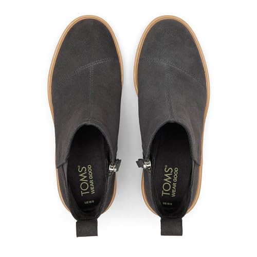 Image of TOMS Women's Maude Wedge Boot, Leather Upper, OrthoLite Insole, Side Zip, Lightweight