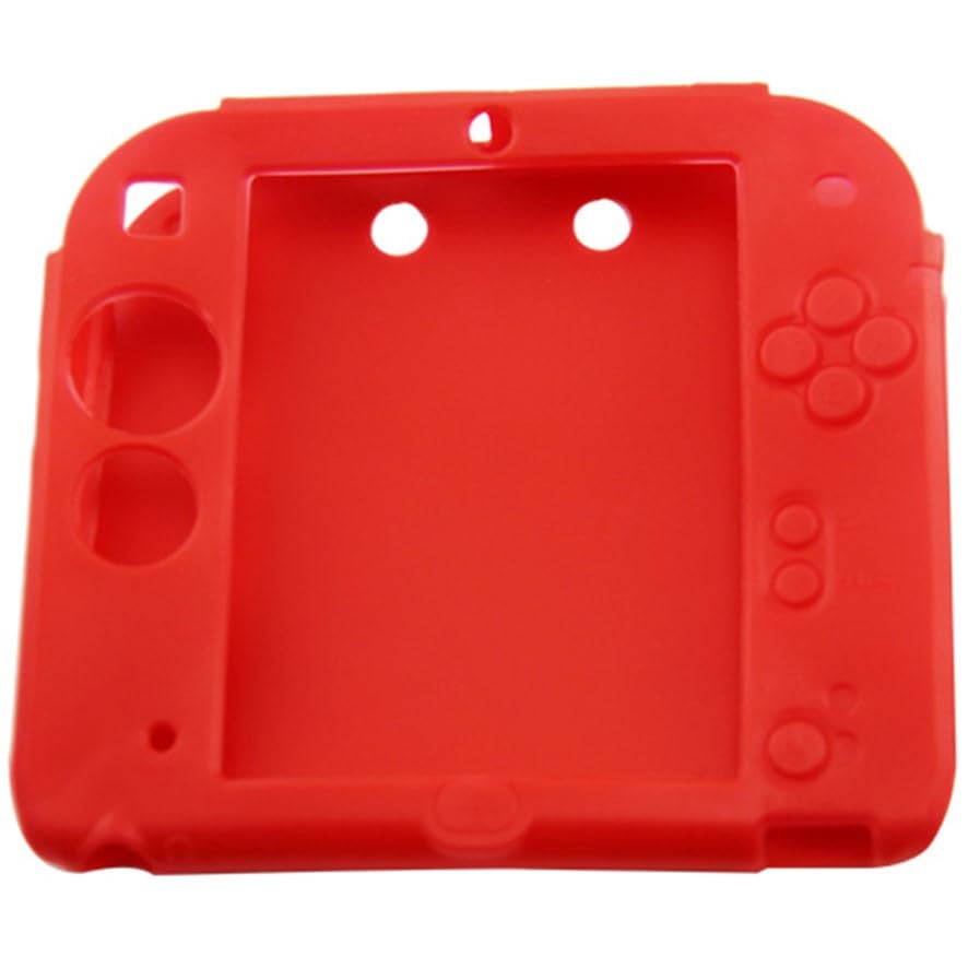 FUNDA DE SILICONA COMPATIBLE PARA NINTENDO 2DS SUAVE GOMA CARCASA ROJA