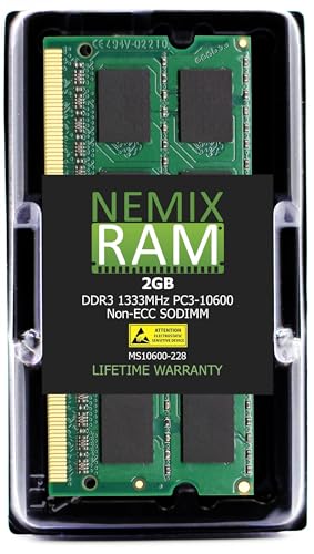 2 GB (1 x 2gb) ddr3 ? 1333 MHz pc3 ? 10600 2rx8 1.35 V SODIMMforbvgbvAm[gubN