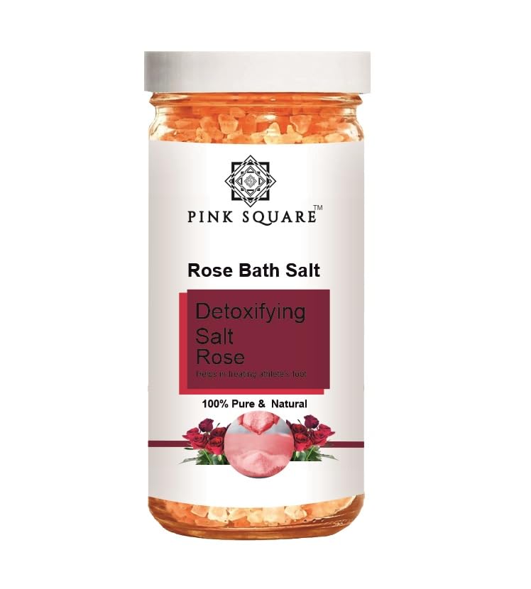 Pink Square Detoxifying Rose Bath Salt Crystal And Bath | For Muscle Relief, Relieves Aches & Pain | Soothing & Relaxation | Pedicure & Manicure Salt (200g) Pack of 1-image-40