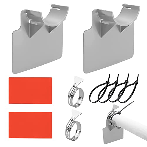 Soportes para Tubos de Piscina, Xpsirny 2 Piezas Soportes para Mangueras de Piscina, Soporte para Tuberías de Piscina con Bridas para Cables, Soporte para Pantalones de Agua 30-38mm Cover