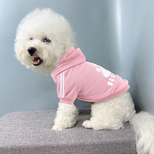 Otunrues Dog Hoodie Dog Sweaters Small Dog Clothes Security Soft Fleece Warm Dog Winter Coat Sweatshirt Dog Sweaters For Small Medium Large Dogs Cats Boy Girl(Pink, M) #TOP5