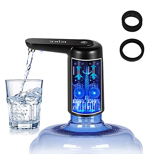Dispensador de Agua, Dispensador de Agua para garrafas Carga Bomba Botella 9-22 Litros Bomba Agua Eléctrica Extraíble Mini dispensador agua de Enfriador de Para Acampar al Aire Libre Oficina-negro