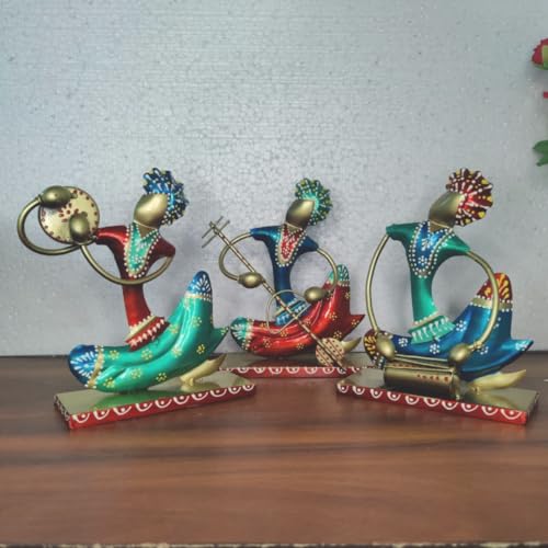 Image of Metal Nagpuri Musician Decorative Showpiece Handcrafted Tribal Musician Figurine Ideal for Home, Office & Music Room Decor