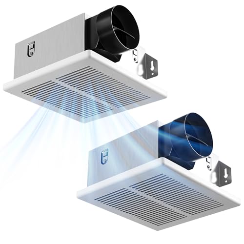 Amico Bathroom Exhaust Fan 2 Pack, 80 CFM, 1.0 Sones, Low Noise, Ceiling Mounted Retrofit Ventilation Fans, No Attic Access Needed- UL Certified