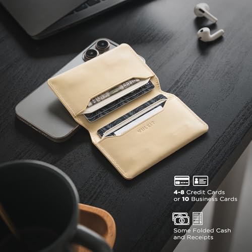 Image of VULKIT Slim Minimalist Card Holder RFID Blocking Leather Credit Card Holder Front Pocket Wallet Magnetic Closure