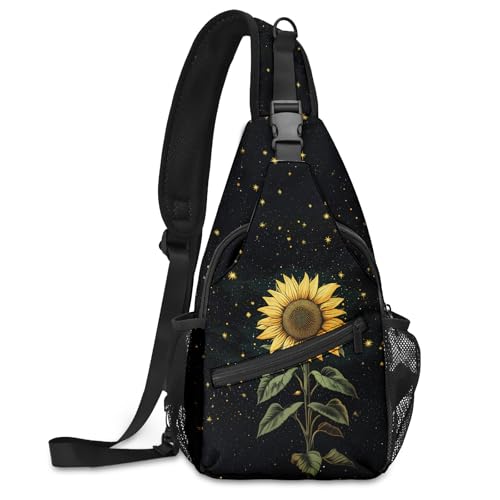 FyLybois Sunflower Sling Bag for Women Lightweight Crossbody Backpack Casual Daypack with Adjustable Strap for Travel Work Hiking Everyday Use