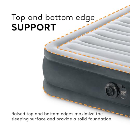 Image of Intex Mid-Rise Air Mattress Bed with Built-in Pump, Dura-Beam Deluxe Comfort Plush, Full - Portable Luxury Travel Airbed for Adults, Camping, Guests