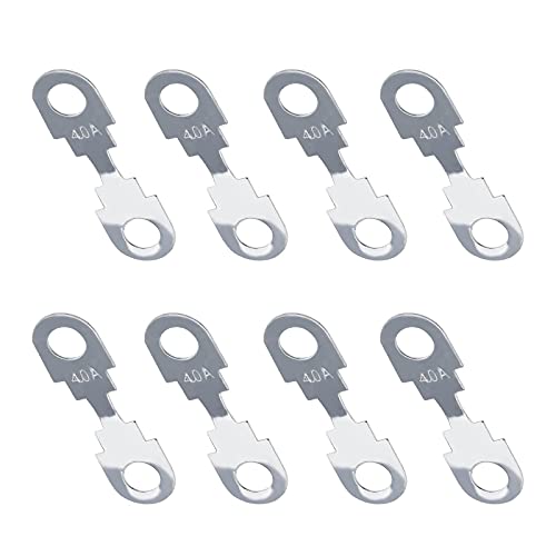 YINETTECH 8 Piezas 40A Tira de Fusibles Planos para Coche Accesorios de Aleación de Zinc en Tono Plateado Piezas de Repuesto para Coche Automotriz DC12V